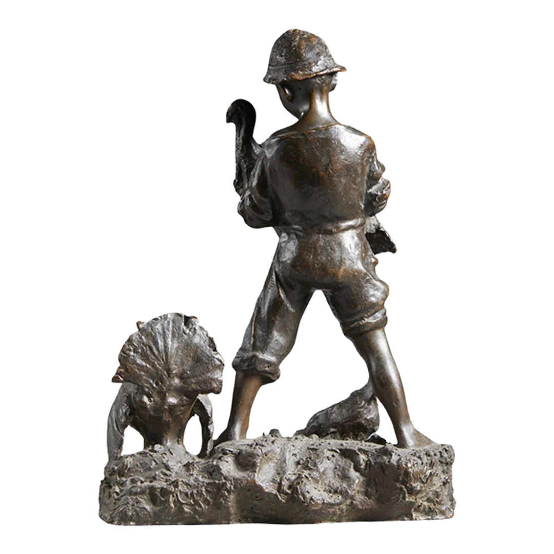 Giovanni De Martino, Italy : bronze young boy w/ chickens