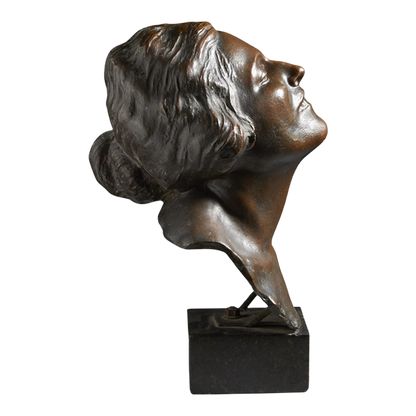 Early 20thc Hector Rocha : bronze, female bust, Italy