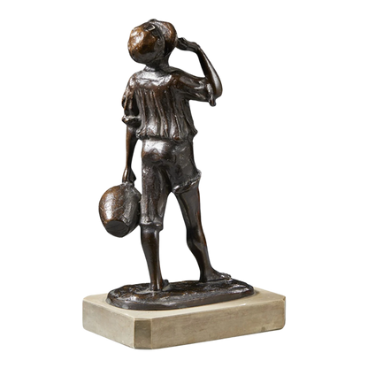 Early 1900s Mario Di Giacomo : bronze figure of a young boy