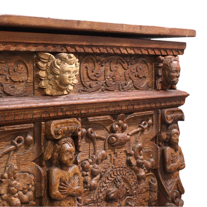 c1600 Schleswig-Holstein : Renaissance carved oakwood chest, Germany