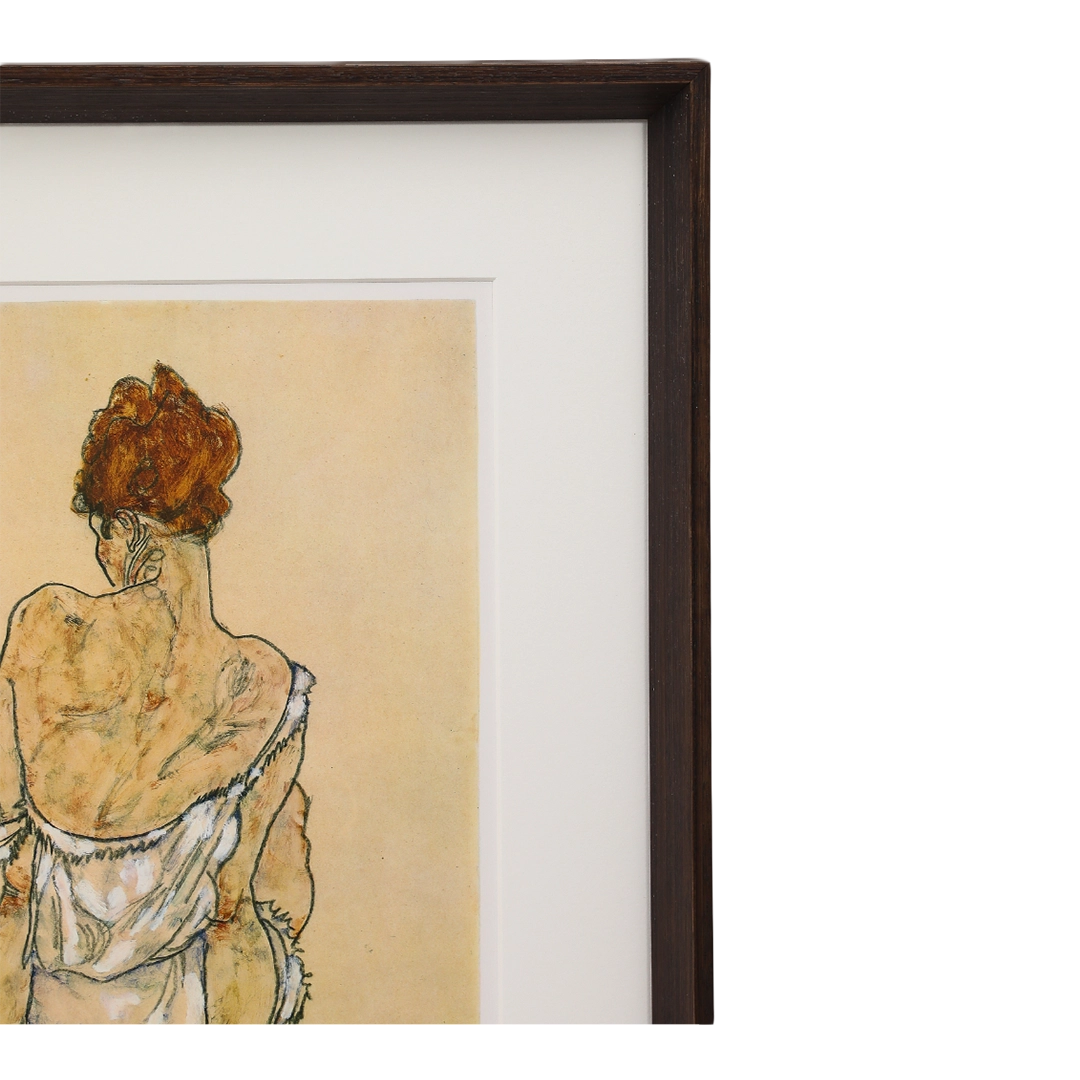 Egon Schiele, Vienna : "Woman sitting back to back" Lithograph