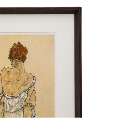 Egon Schiele, Vienna : "Woman sitting back to back" Lithograph