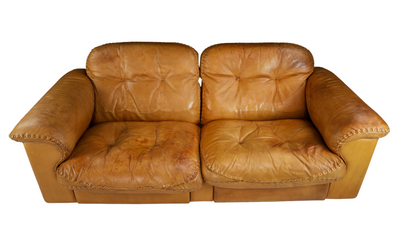 1970s de Sede model 101 cognac leather sofa