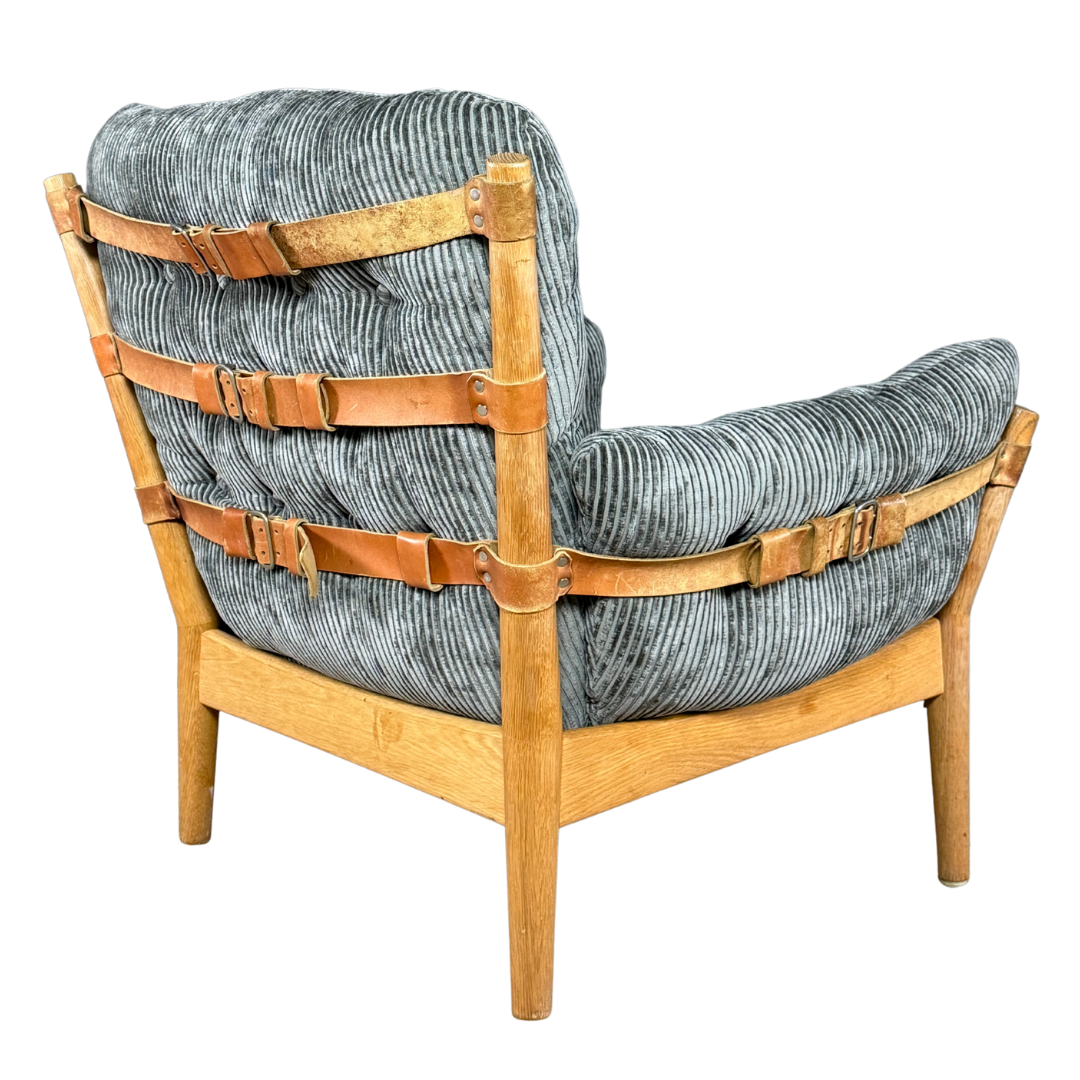 1970s John Mortensen : Model 4521 lounge chair in grey corduroy