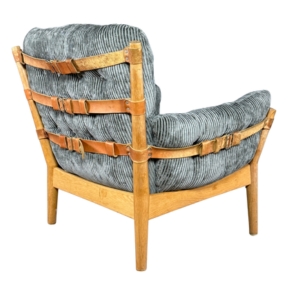 1970s John Mortensen : Model 4521 lounge chair in grey corduroy