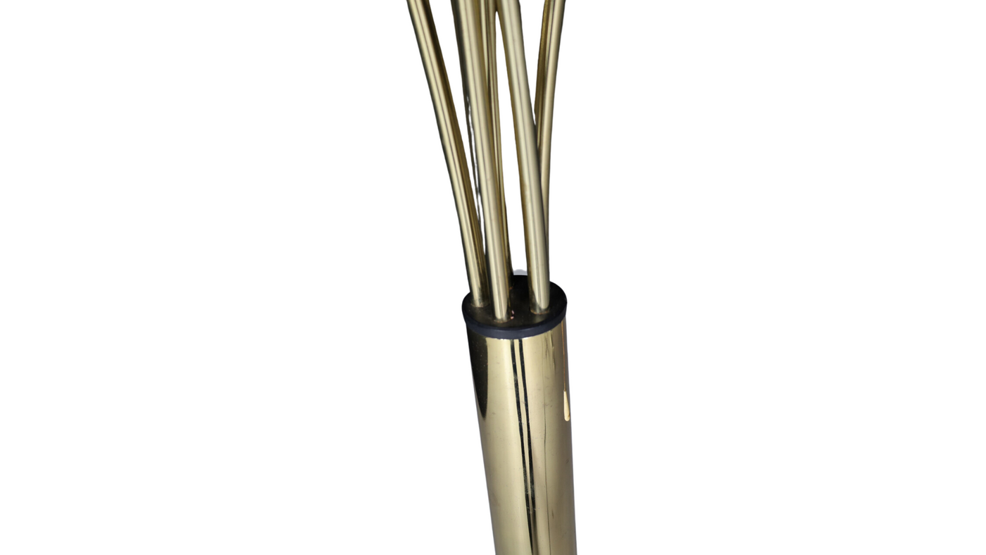 1980s German six-foot arching brass floor lamp