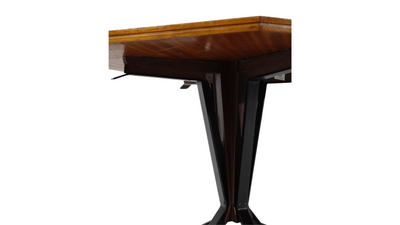 1940s Italian radica wood center table w/iron base
