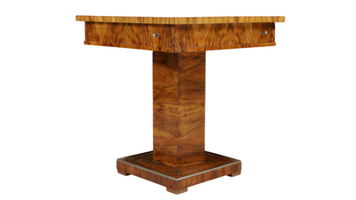 c1840 Austrian Beidermier figured walnut game table