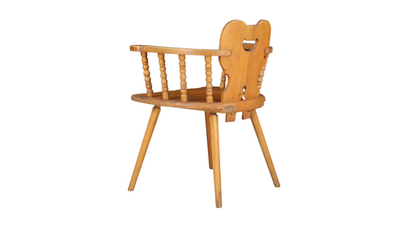 1950s Swiss farmhouse solid pinewood chair