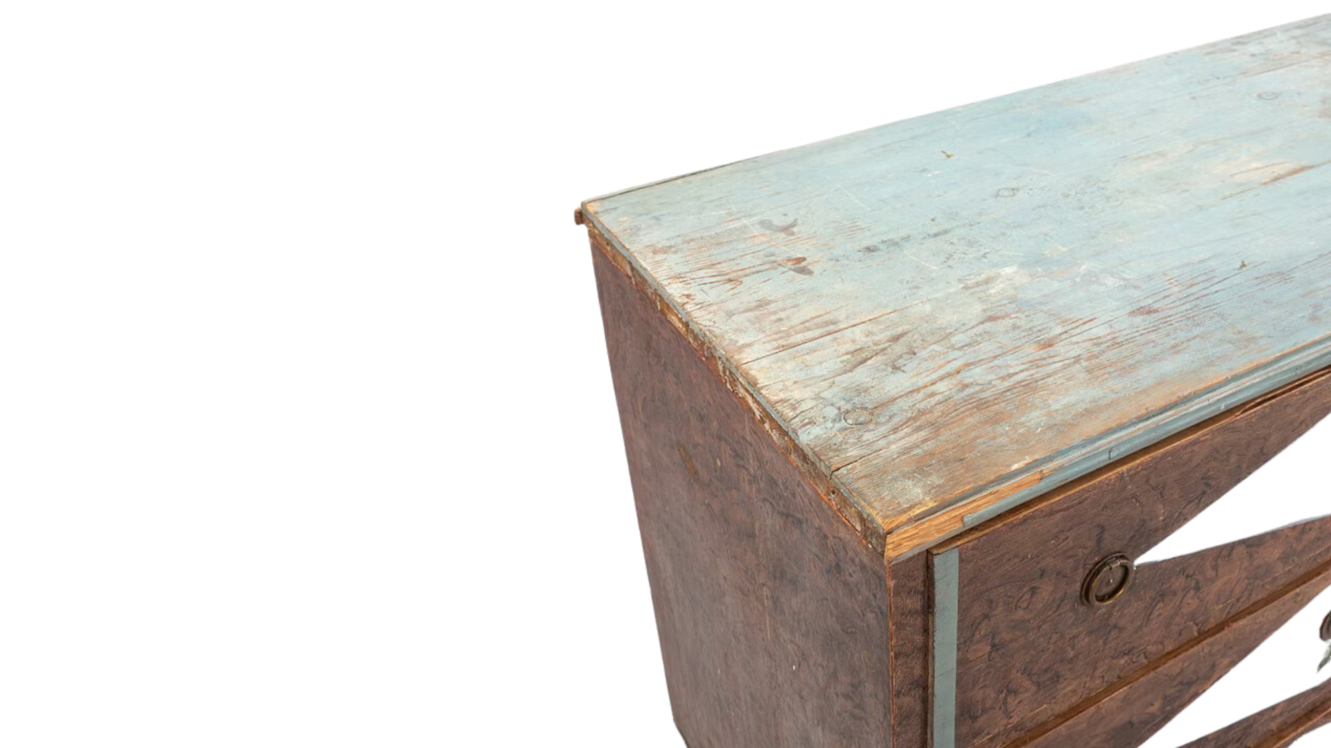 c1845 Swedish grain painted pinewood chest of drawers