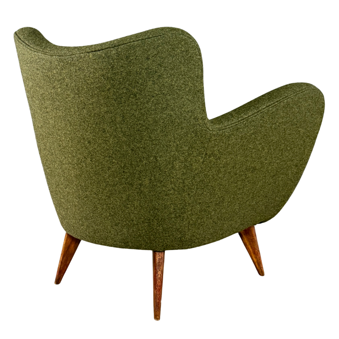 1950s Guglielmo Veronesi : pair of Italian butterfly lounge chair, felted wool