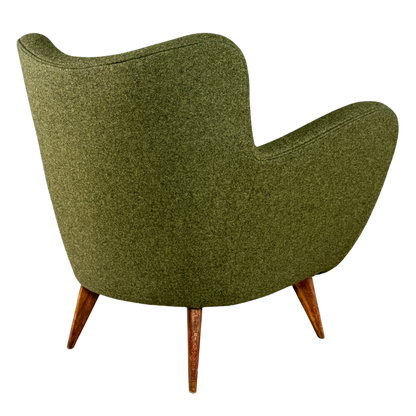 1950s Guglielmo Veronesi : pair of Italian butterfly lounge chair, felted wool