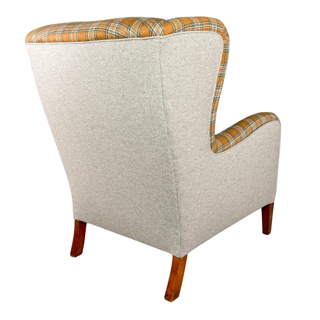 c1940 Jacob Kjær : restrained mini wingback armchair, Denmark