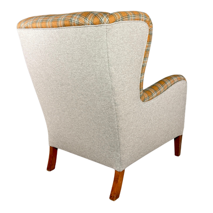 c1940 Jacob Kjær : restrained mini wingback armchair, Denmark