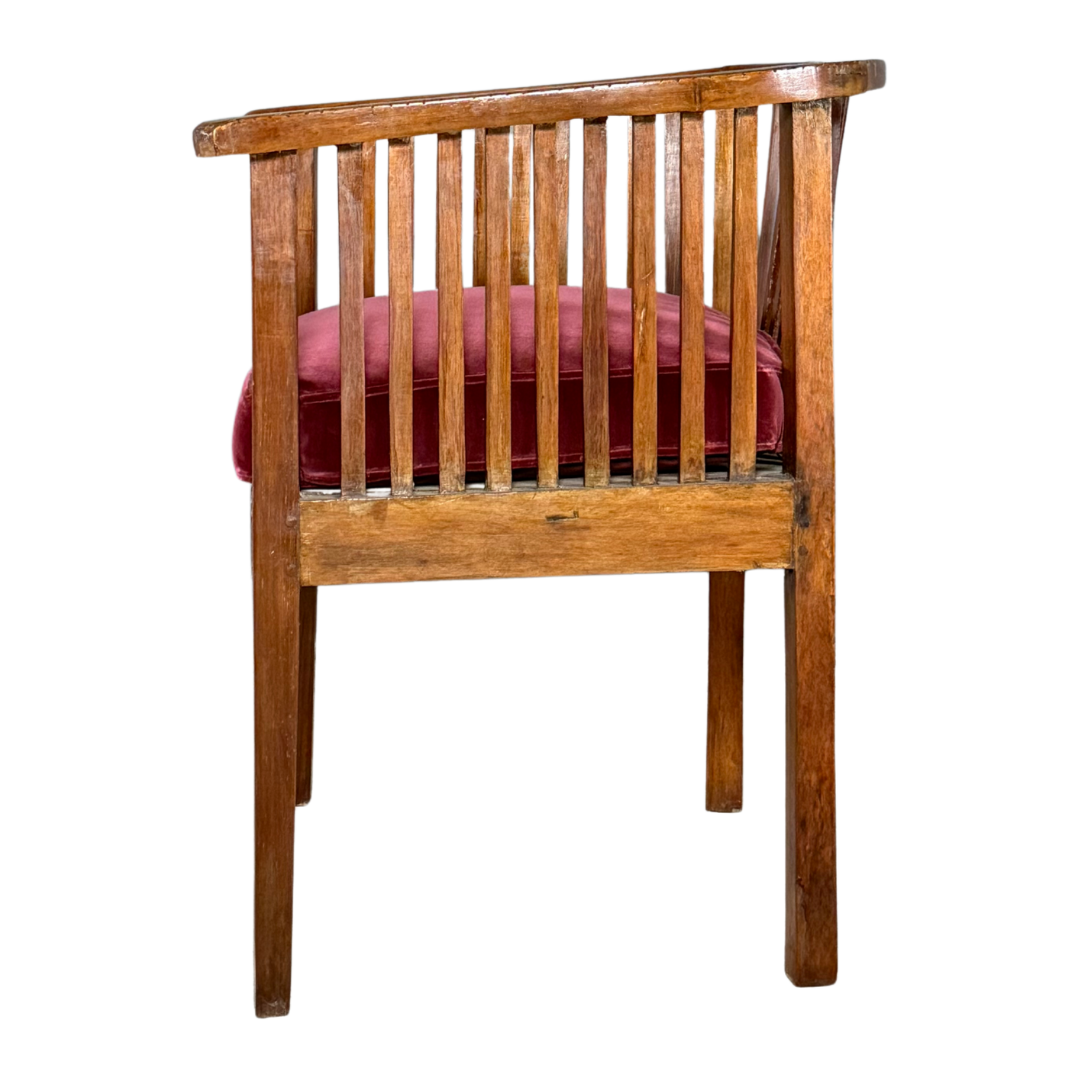 1930s Italian : pair Rationalist designed solid walnut spindle chairs