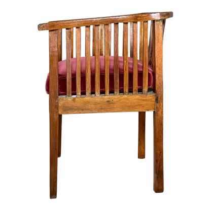 1930s Italian : pair Rationalist designed solid walnut spindle chairs