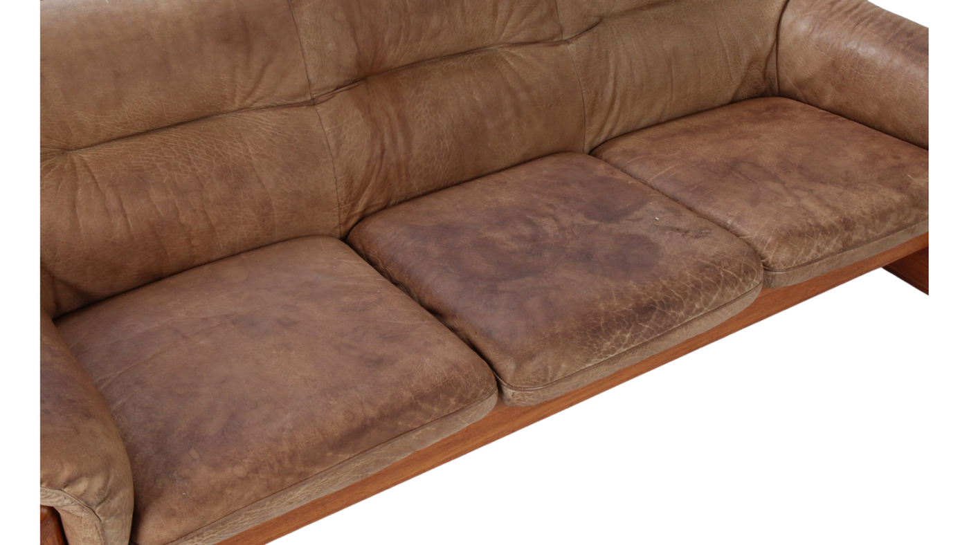 Late 1970s Nielaus Møbler cognac leather sofa