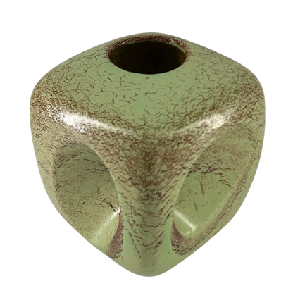 1970s Roberto Rigon : "cube" vase, screziato verde glaze