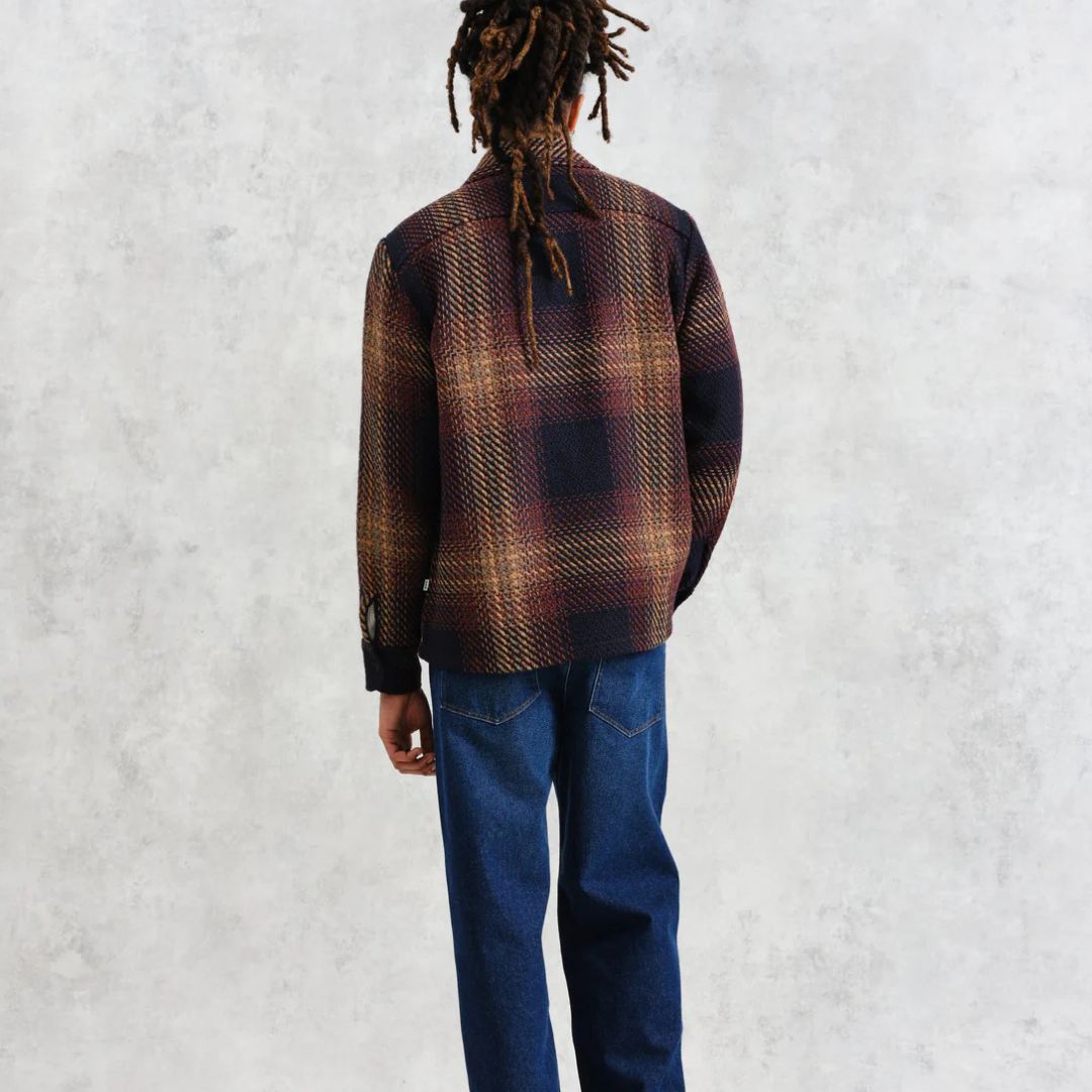 Wax London : Whiting Overshirt in Ombre Windowpane