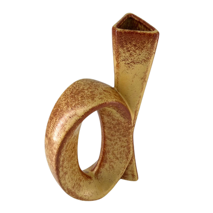 1970s Roberto Rigon : "letter D" vase, screziato tabacco glaze