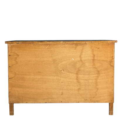 1950s French : quarter sewn oak cabinet with lattice bamboo