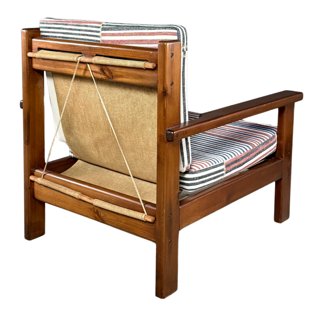 1960s Italian : stringed burlap lounge chair, Zak & Fox fabric – FINCH ...