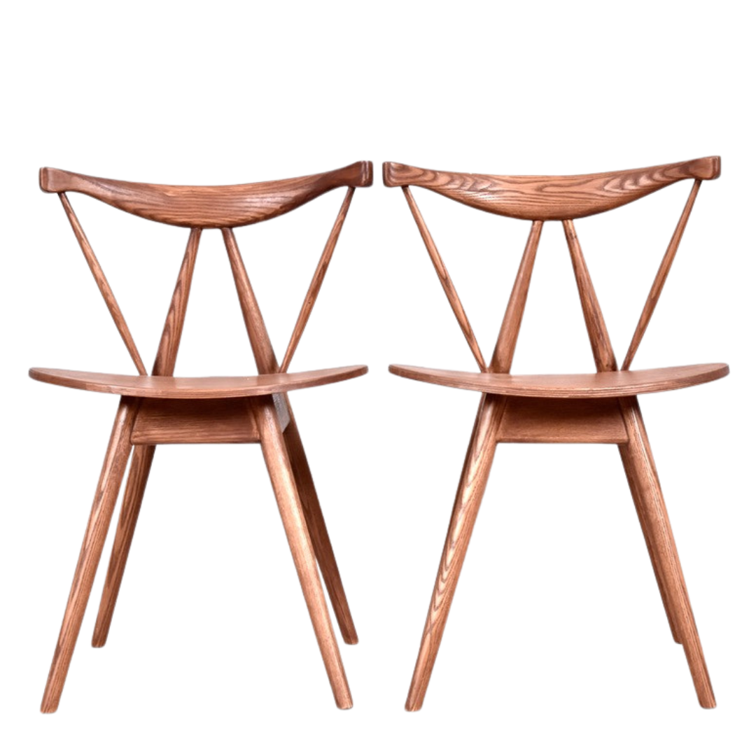 1950s Northern European : sculptural ashwood side chair