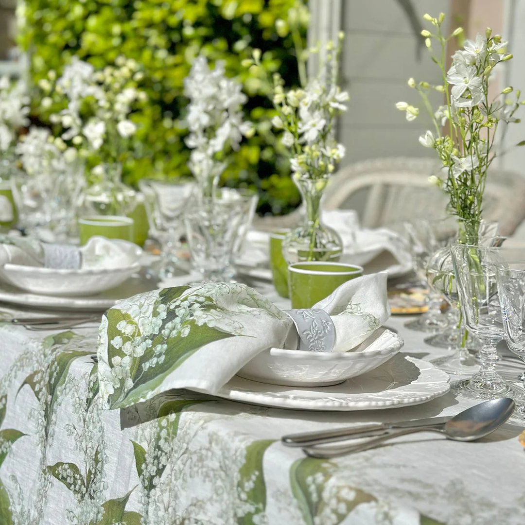 Summerill & Bishop : Lily of the Valley 'Muguet' Linen Napkin, Set of 4