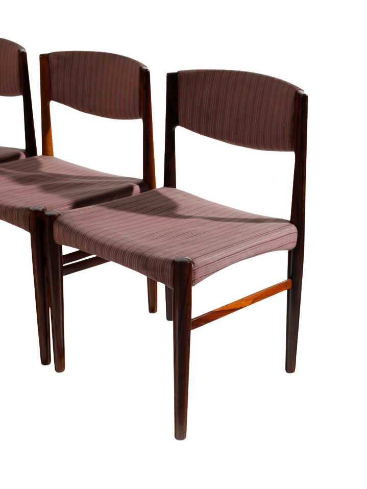 1960s Danish : set eight Brazilian rosewood dining chairs, Glostrup