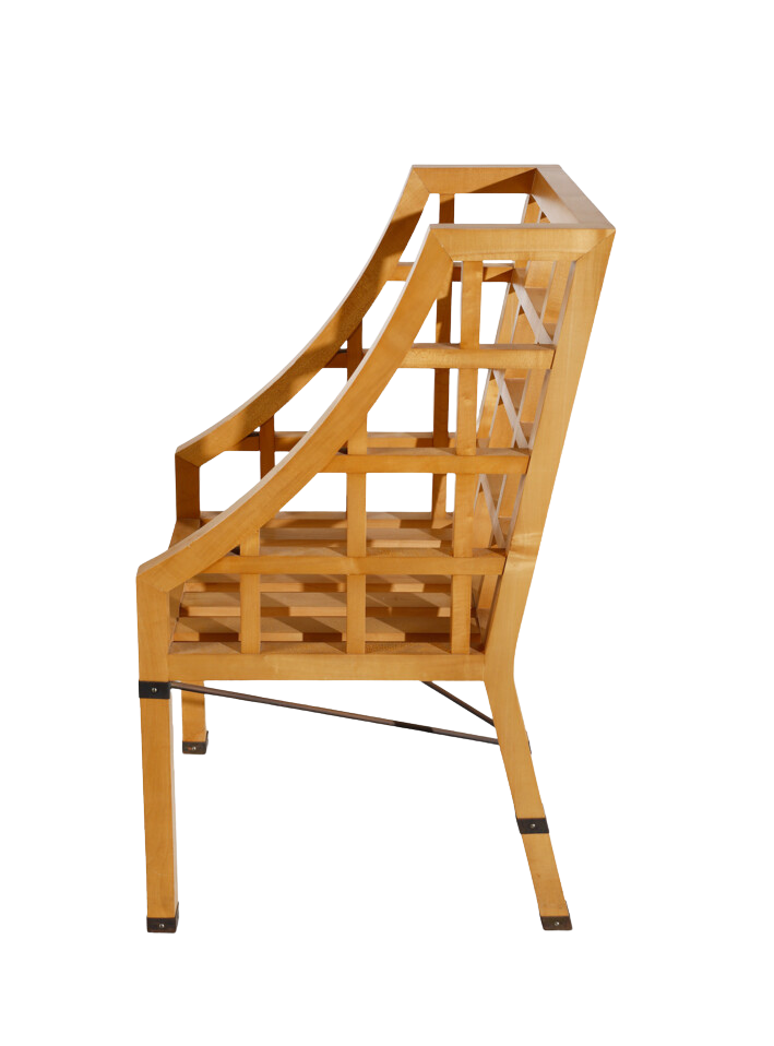 1960s Italian : pair Lancetti & Signorelli modernist blond walnut armchairs