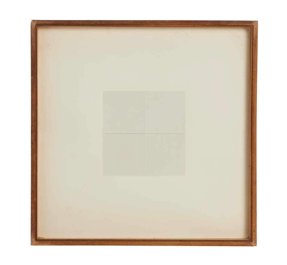 1974 Lucio Pozzi : framed mixed media on card, Italy