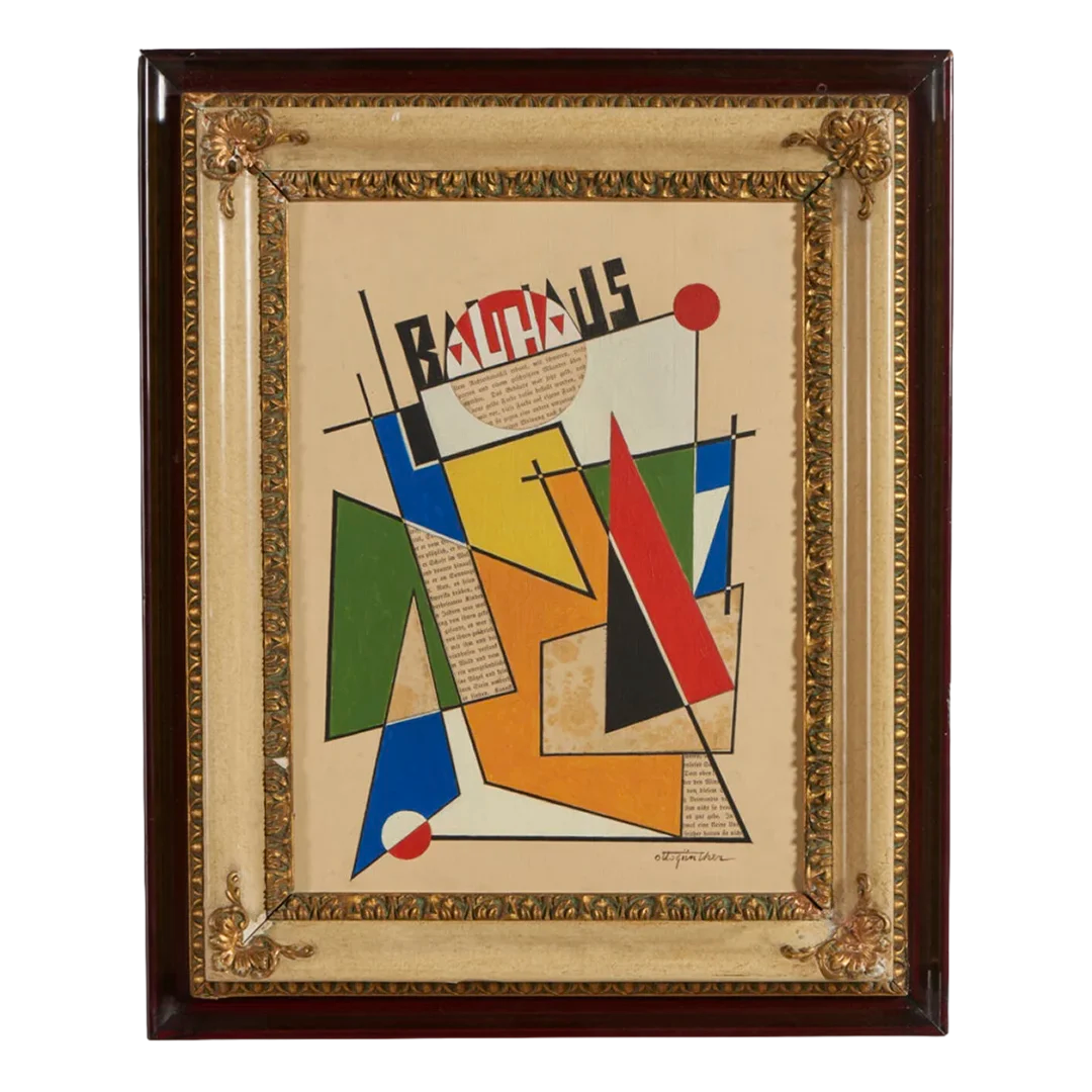 c1930 Otto Günther : Bauhaus geometric composition, mixed media c1930 Otto Günther : Bauhaus geometric composition, mixed media