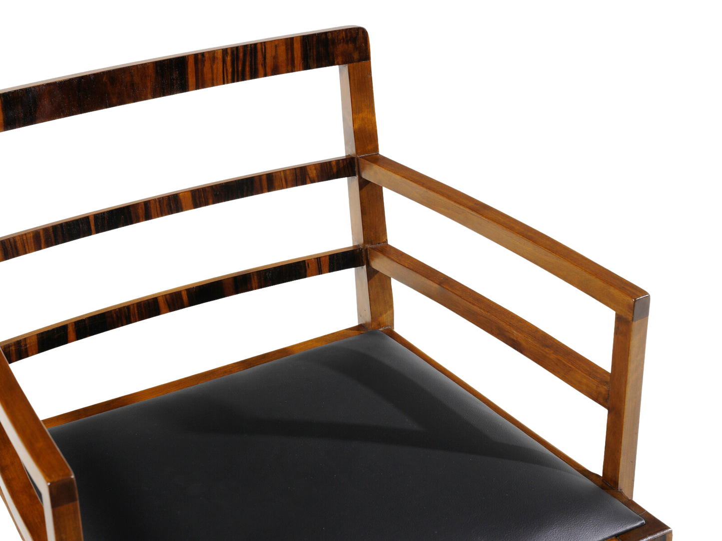 1930s Bruno Paul : exceptional pair Rationalist armchairs in Macassar Ebony