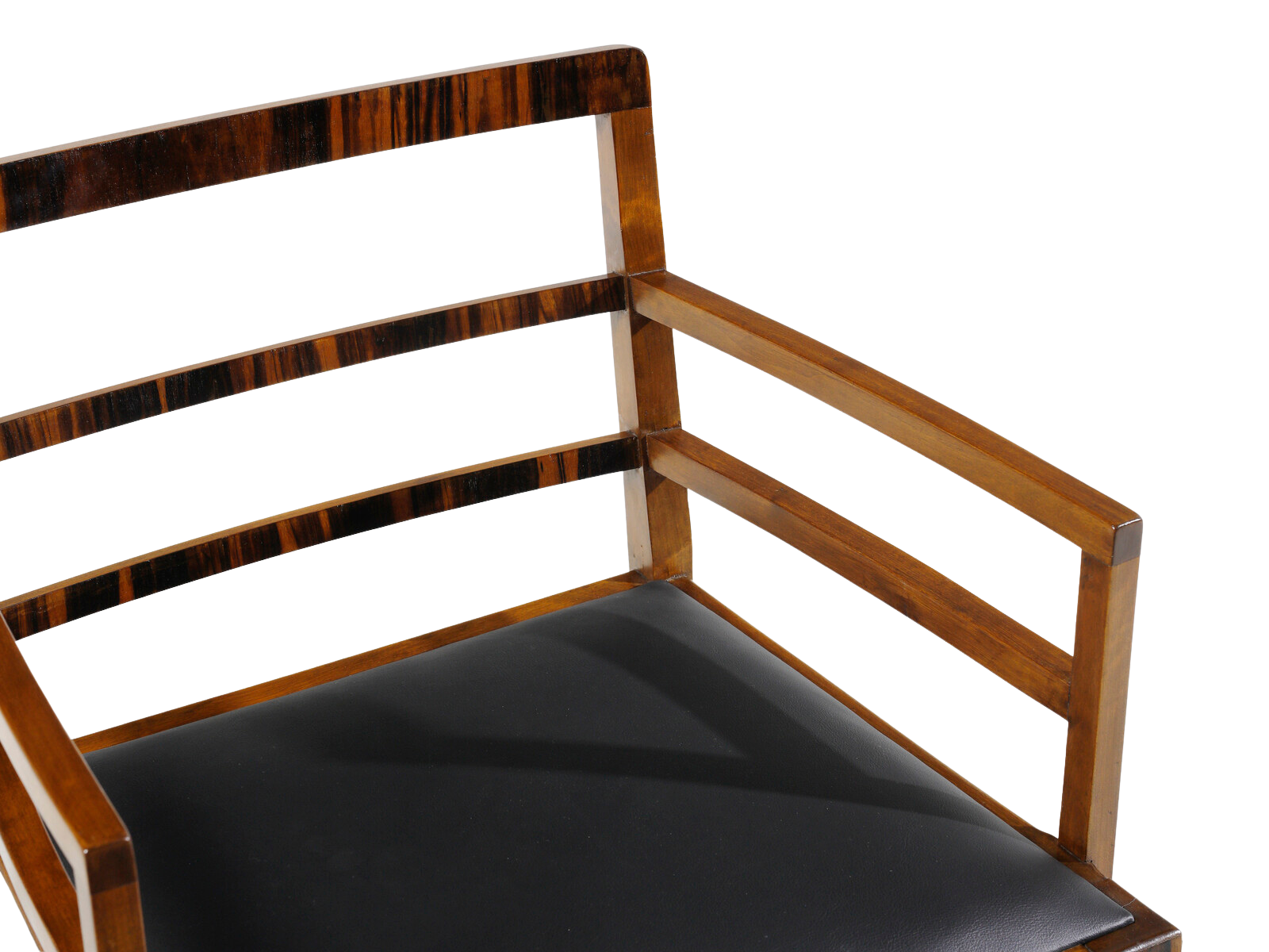 1930s Bruno Paul : exceptional pair Rationalist armchairs in Macassar Ebony