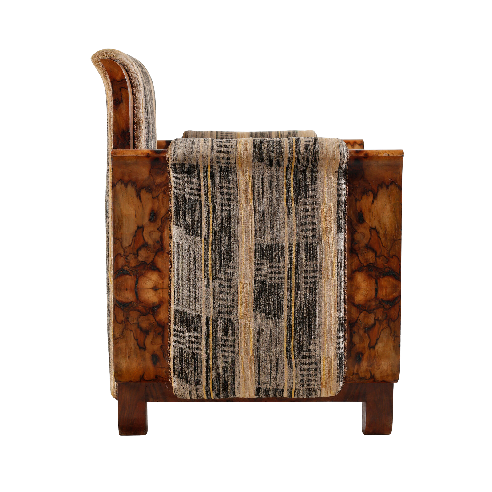 1930s Italian : exceptional pair figural "radical di noce" poltrona chairs