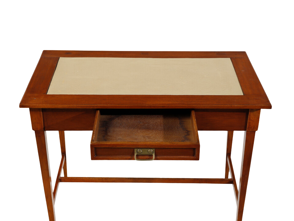 1907 Eugenio Quarti : small mahogany & fabric desk, Grand Hotel