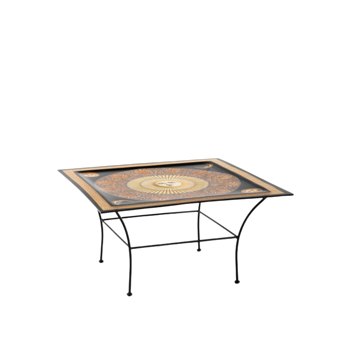 1990s Italian : Piero Fornasetti acrylic & metal coffee table
