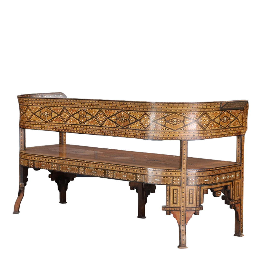 c1900 Morocco : Maghrebi style salon set w/micro-marquetry, Fez