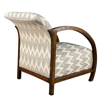 c1940 French : pair of continuous arched arm club chair