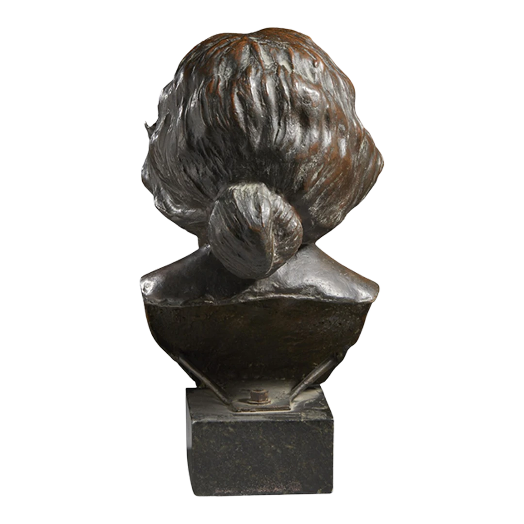 Early 20thc Hector Rocha : bronze, female bust, Italy