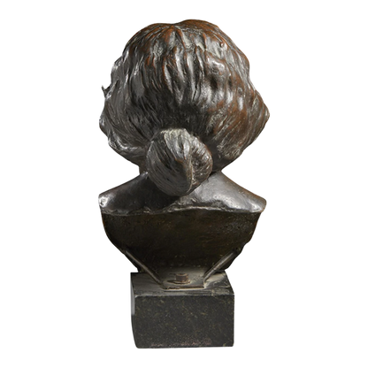 Early 20thc Hector Rocha : bronze, female bust, Italy