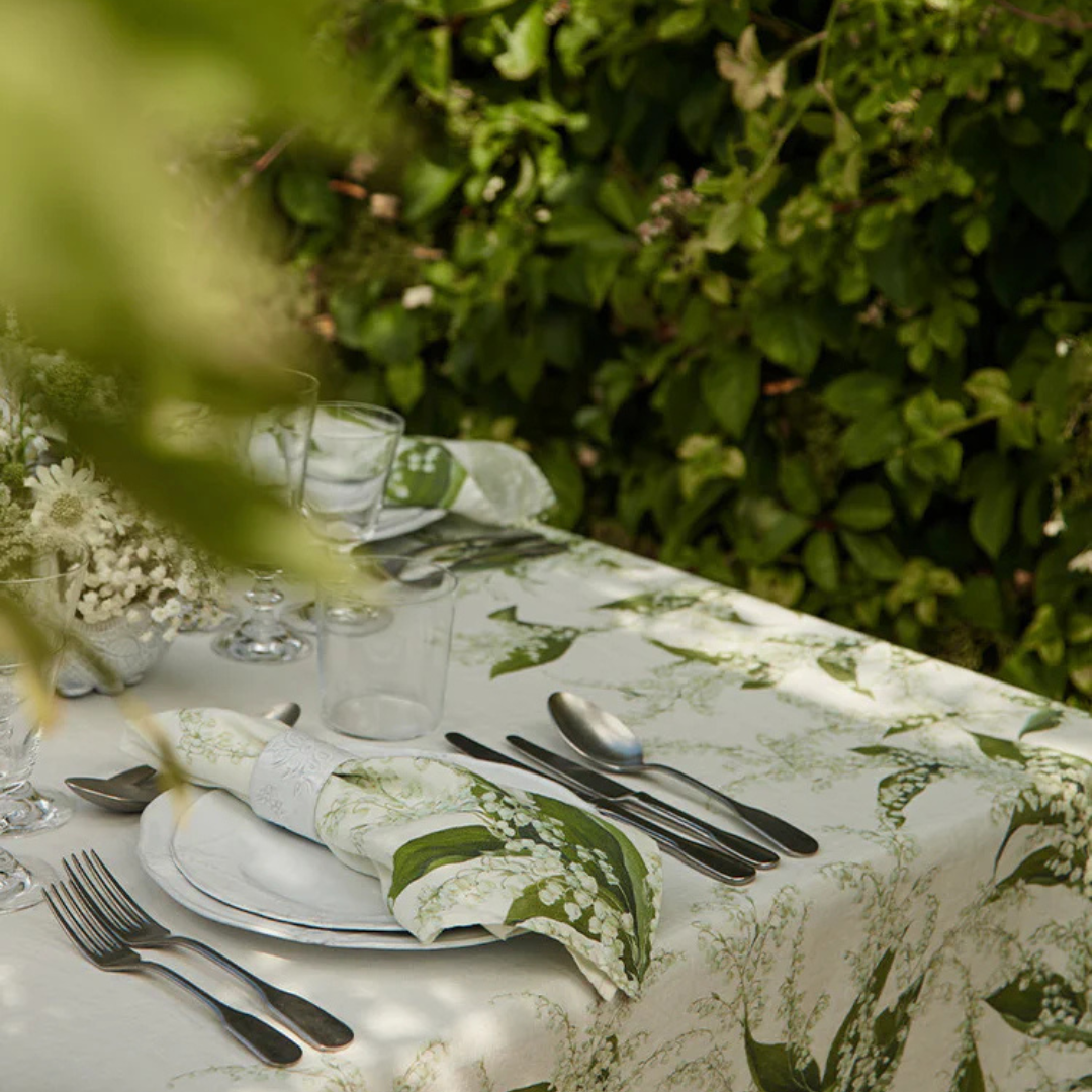 Summerill & Bishop : Lily of the Valley 'Muguet' Linen Napkin, Set of 4