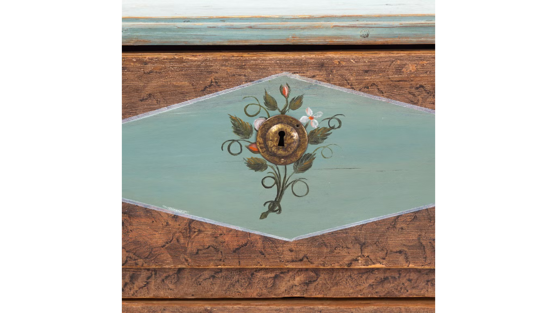 c1845 Swedish grain painted pinewood chest of drawers