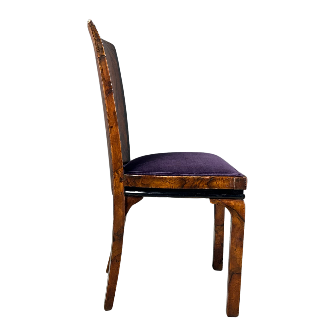 1930s Marcello Piacentini : art deco walnut briar & macassar ebony chair