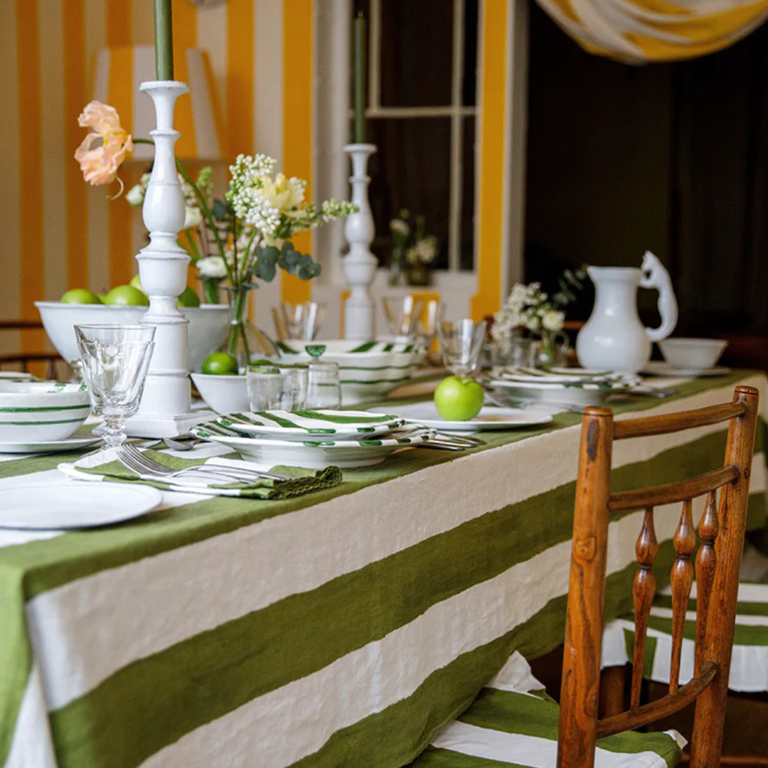 Summerill & Bishop : Stripe Linen Tablecloth