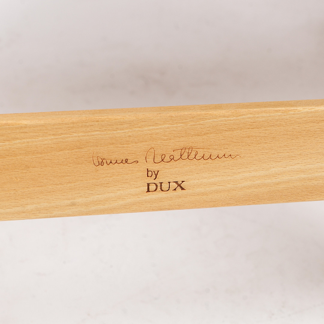 1970s Bruno Mathsson : rust orange leather "Pernilla" lounge chair + ottoman