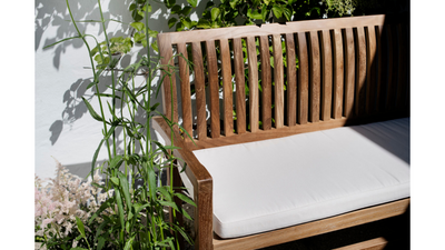 "Oscar" solid teakwood bench w/ cushion by Anker Denmark