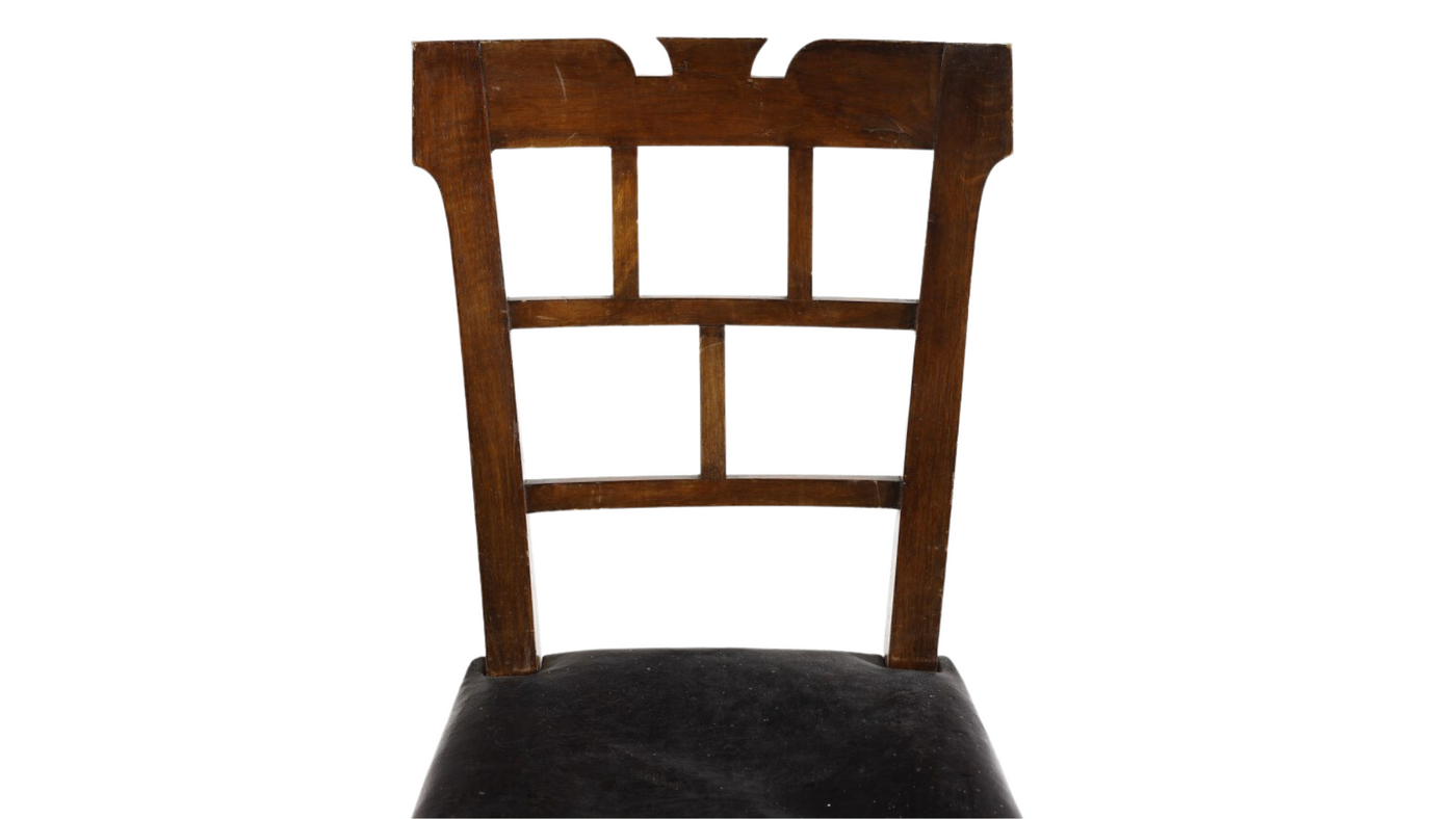 1930s Enrico Del Debbio walnut & leather chair