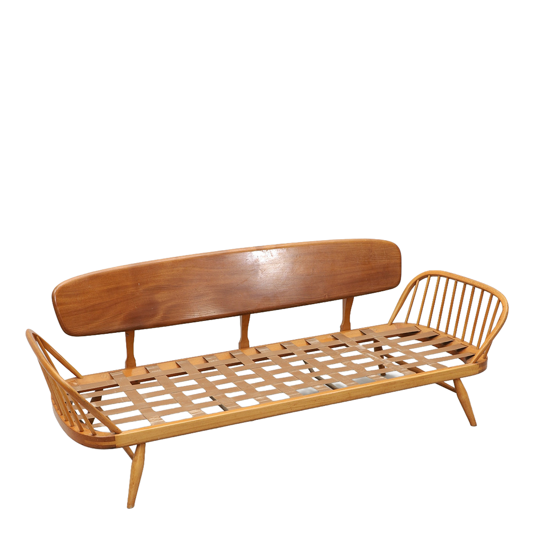 1960s Lucien Urcolani : Model 355 studio couch, elm & beech, England