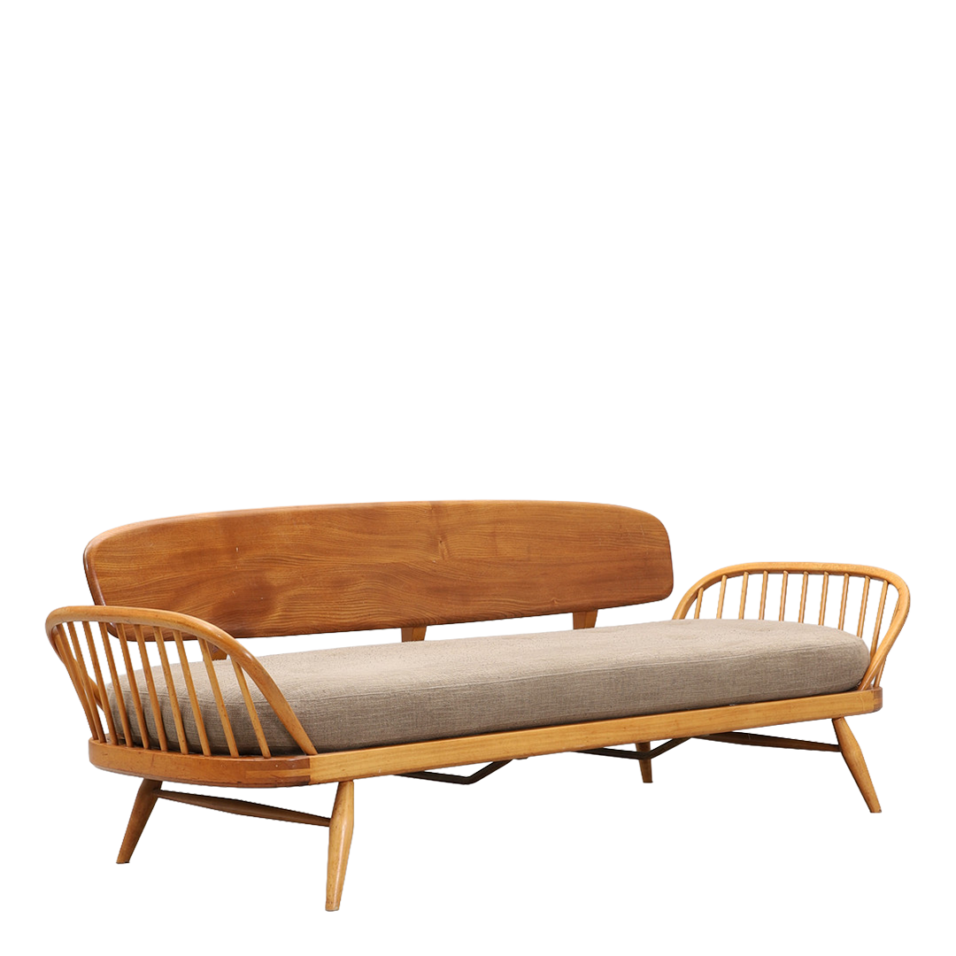 1960s Lucien Urcolani : Model 355 studio couch, elm & beech, England